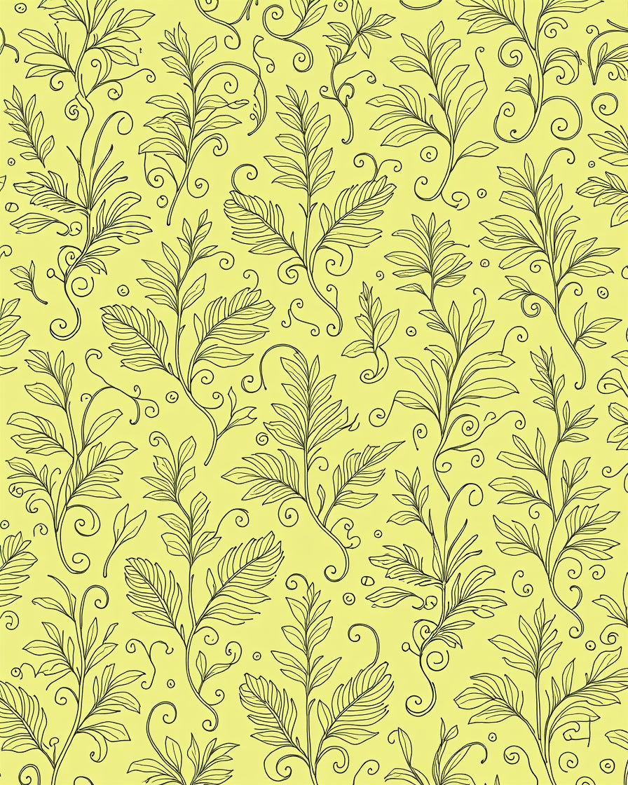Delicate Floral Swirls Patterned Rug