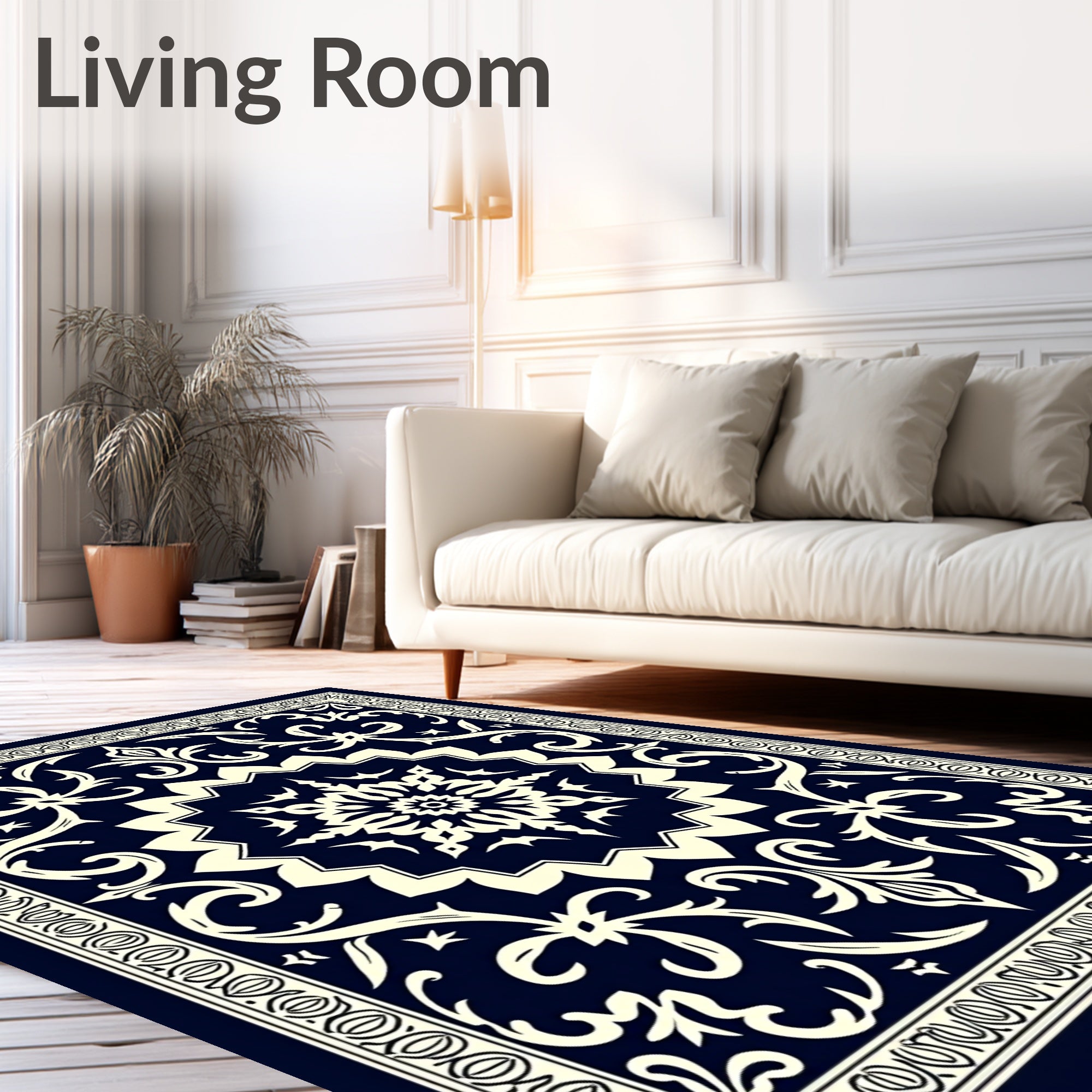 Intricate Floral Mandala Pattern Rug