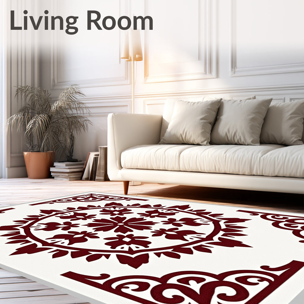 Classic Scroll and Floral Mandala Design Rug