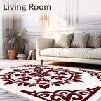 Classic Scroll and Floral Mandala Design Rug