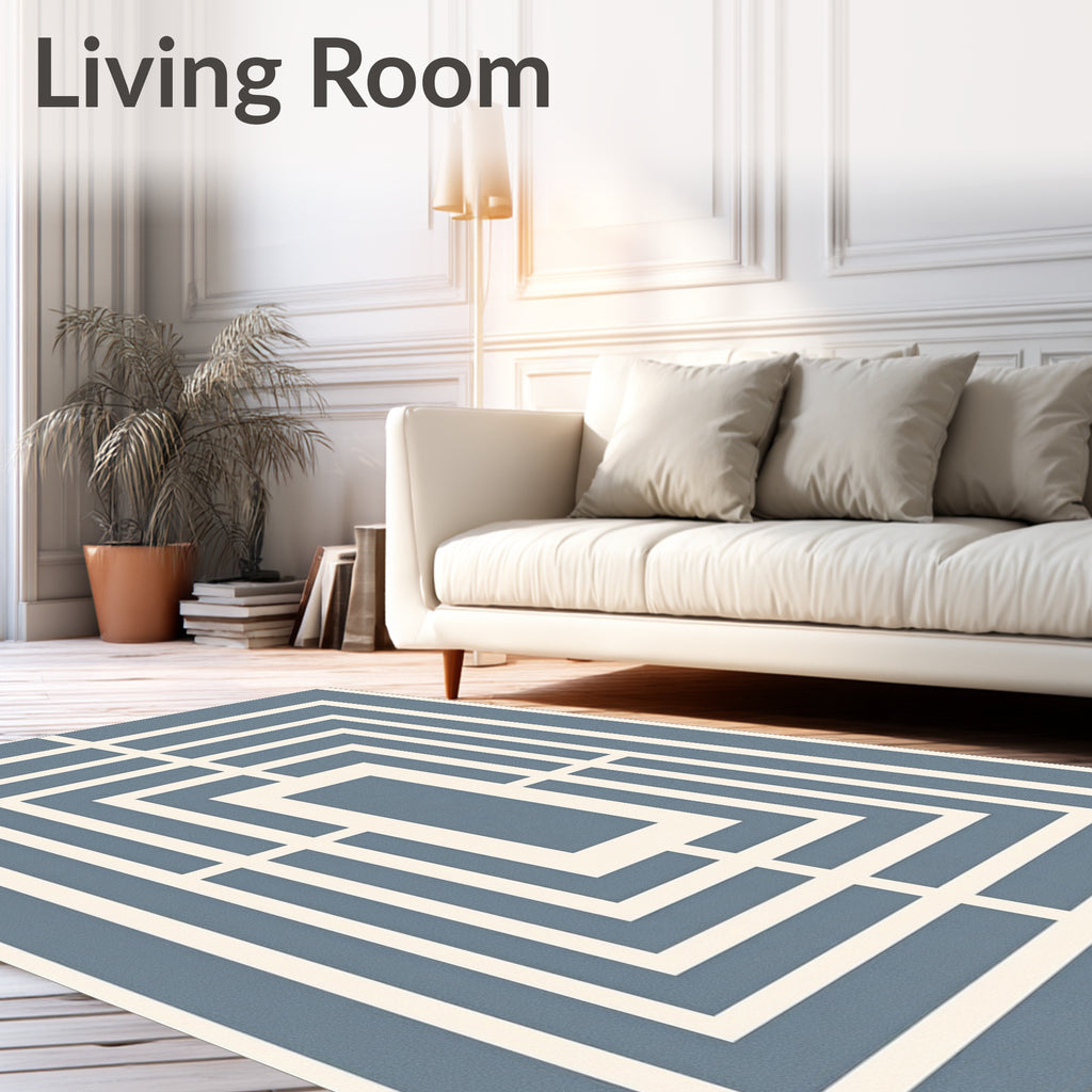 Classic Geometric Rectangular Lattice Rug