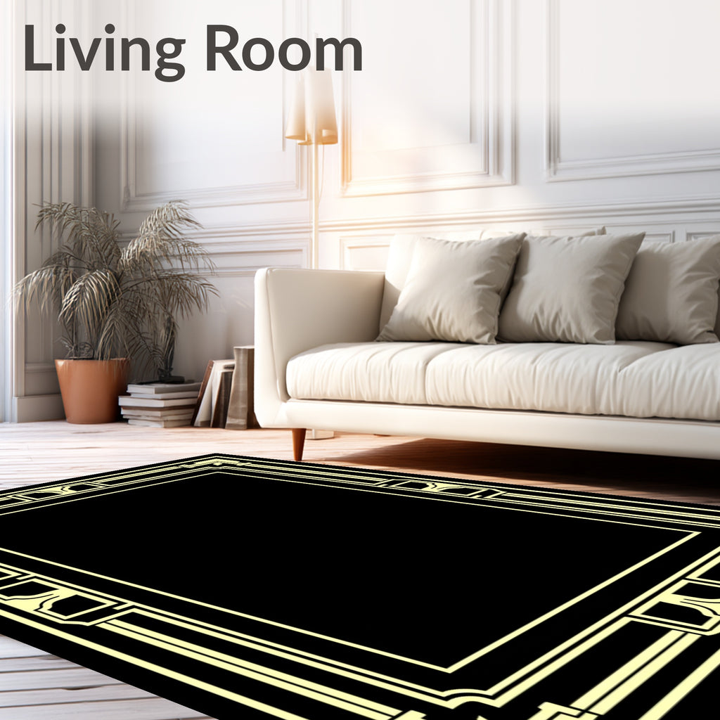 Geometric Regal Ornate Border Design Rug