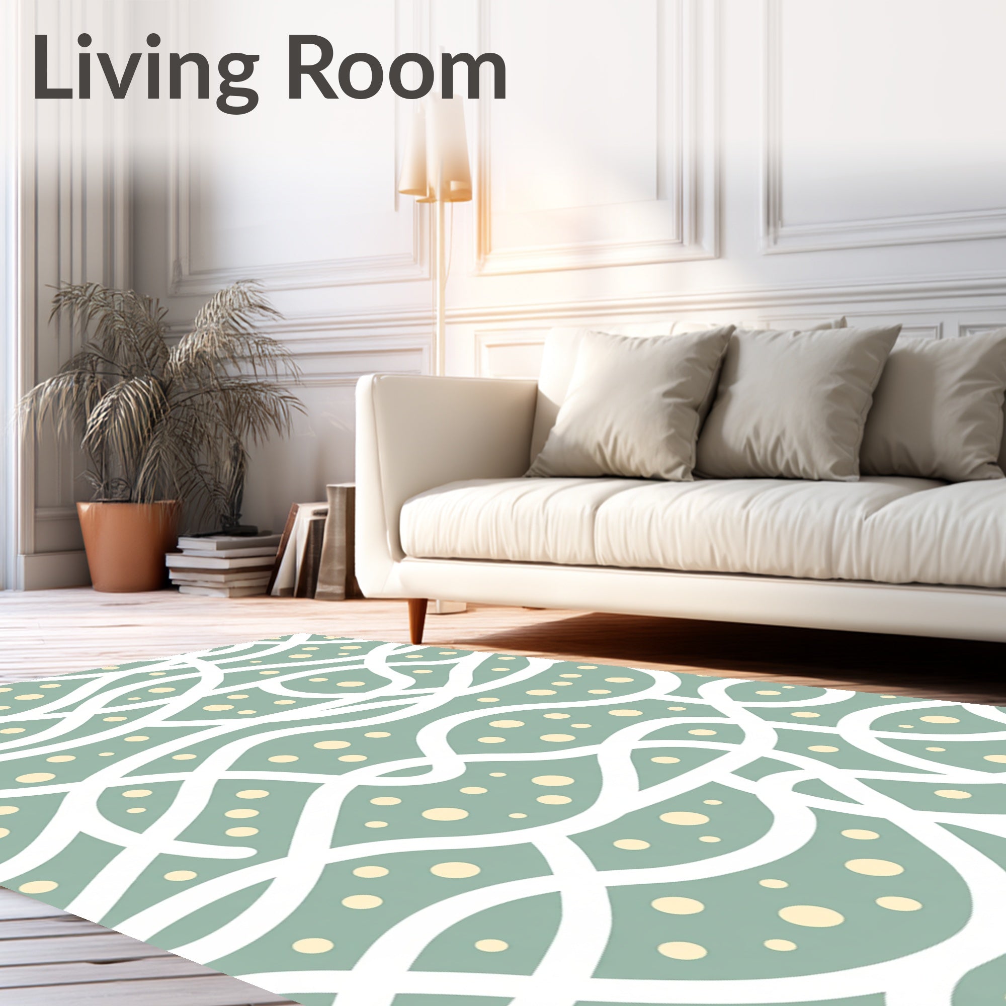 Gentle Waves and Dots Design Rug