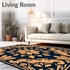 Elegant Floral And Scrollwork Pattern Rug