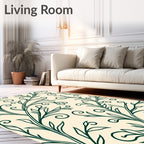Vine Swirl Floral Pattern Rug