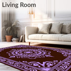 Elegant Purple Mandala Art Rug