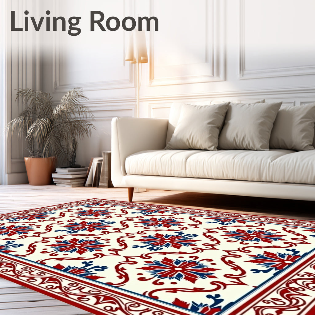 Classic Floral Medallion Lattice Rug