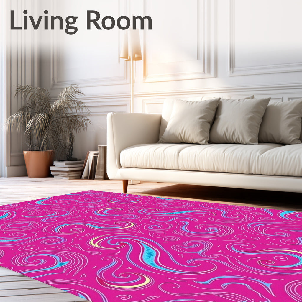 Swirls Curls Abstract Pattern Design Rug