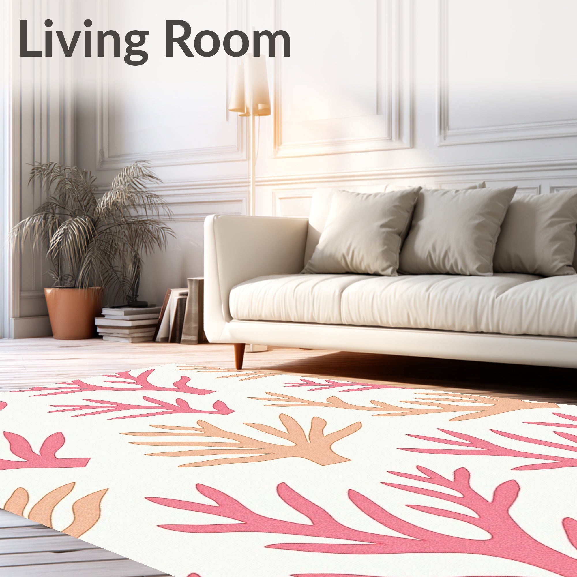 Coral Branch Pattern Abstract Rug