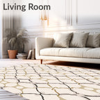 Organic Lattice Pattern With Earth Tones Rug
