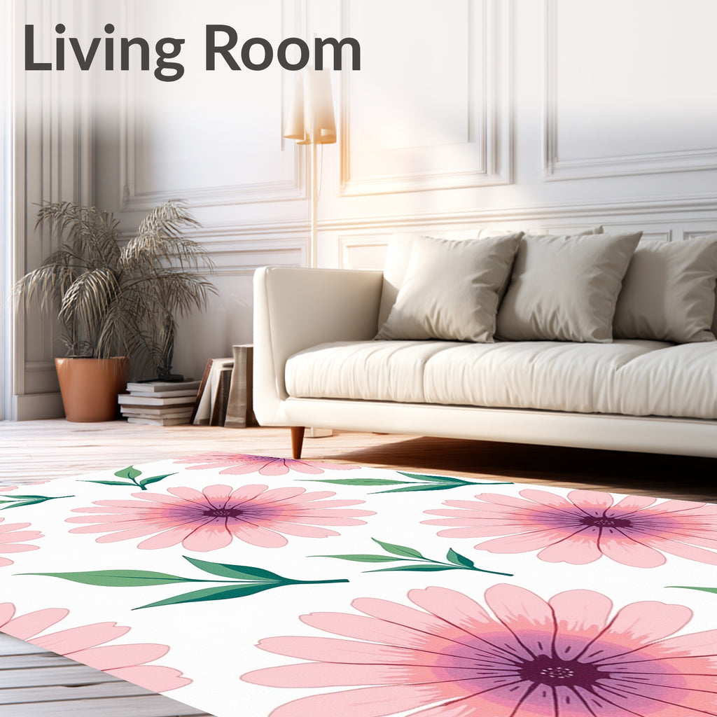 Pastel Floral Sprig Pattern Rug