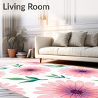 Pastel Floral Sprig Pattern Rug