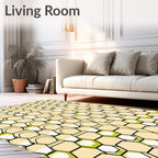 Golden Honeycomb Pattern Rug