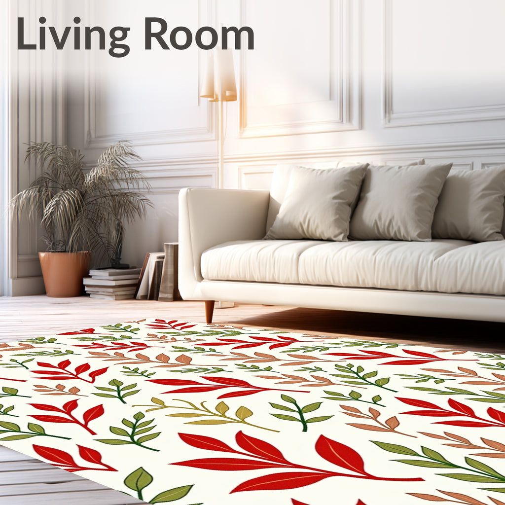 Autumn Leaves Branch Pattern Design Rug