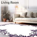 Ornate Swirl Victorian Style Frame Rug