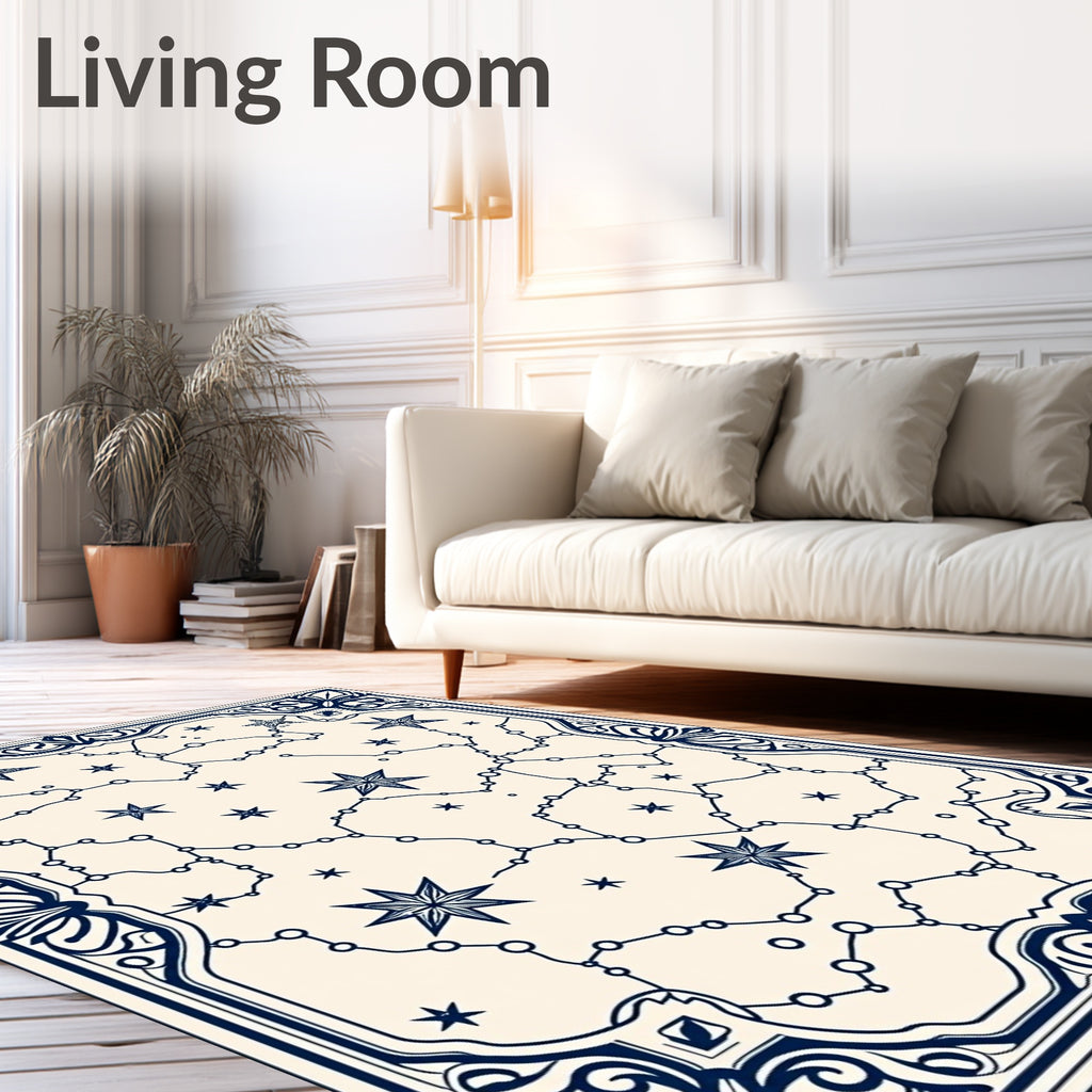 Cosmic Star Map Constellation Rug Design Rug