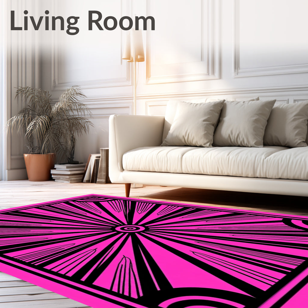 Bold Geometric Sunburst Design Rug