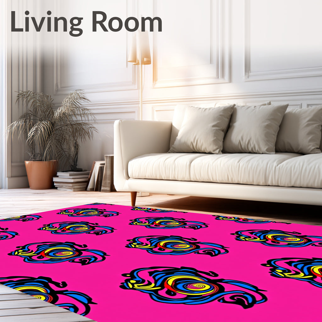 Bold Abstract Swirl Pattern Design Rug