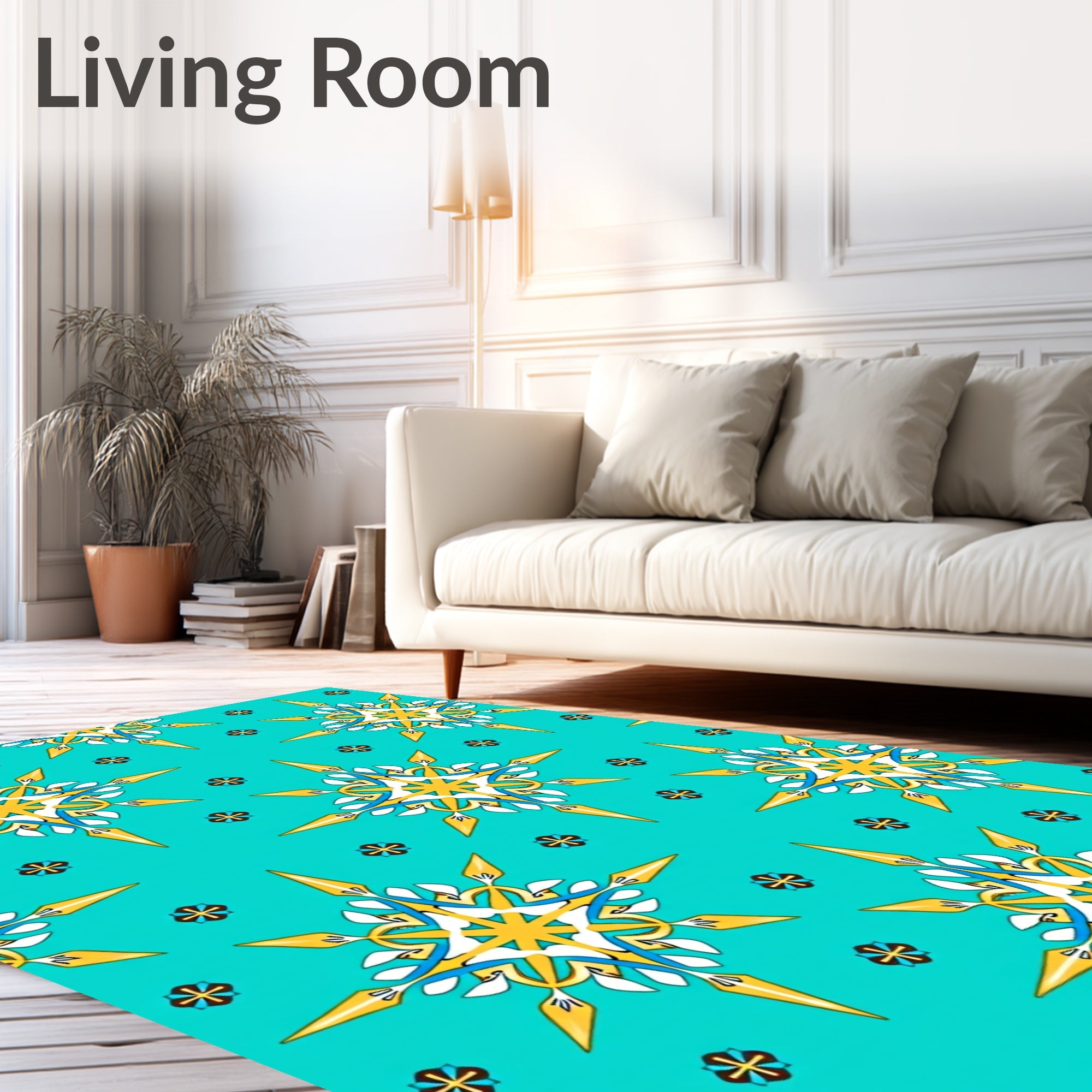Starburst Star Pattern With Accents Rug