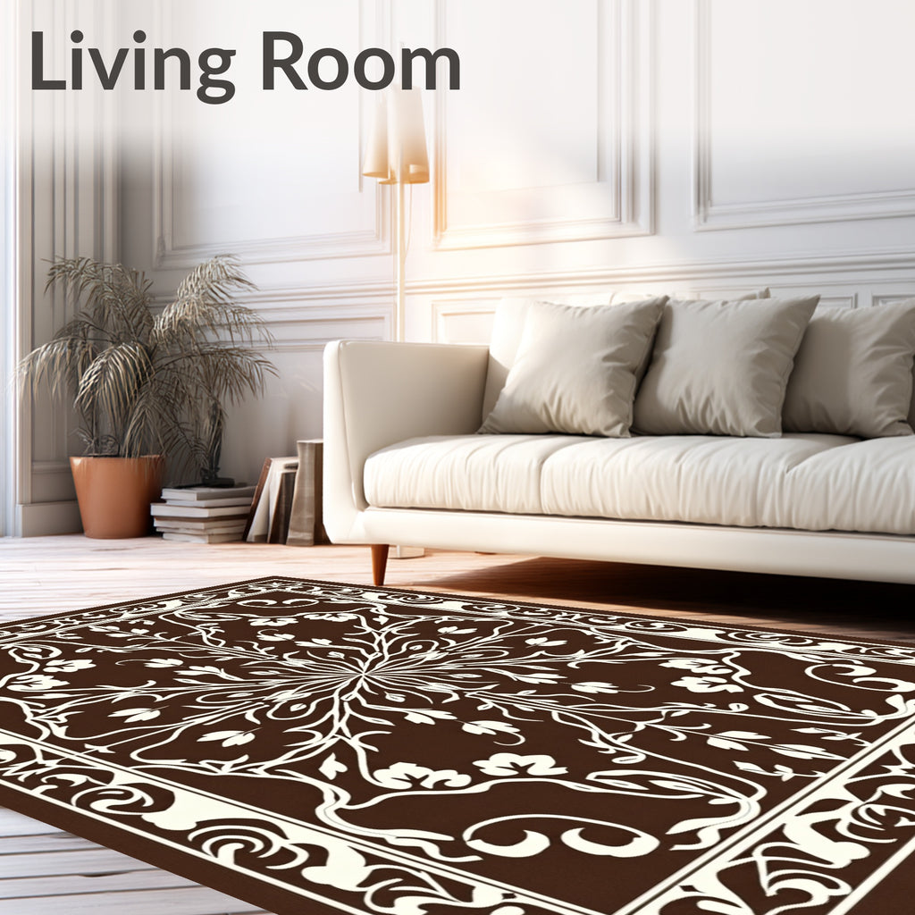 Ornate Floral Arabesque Pattern Rug
