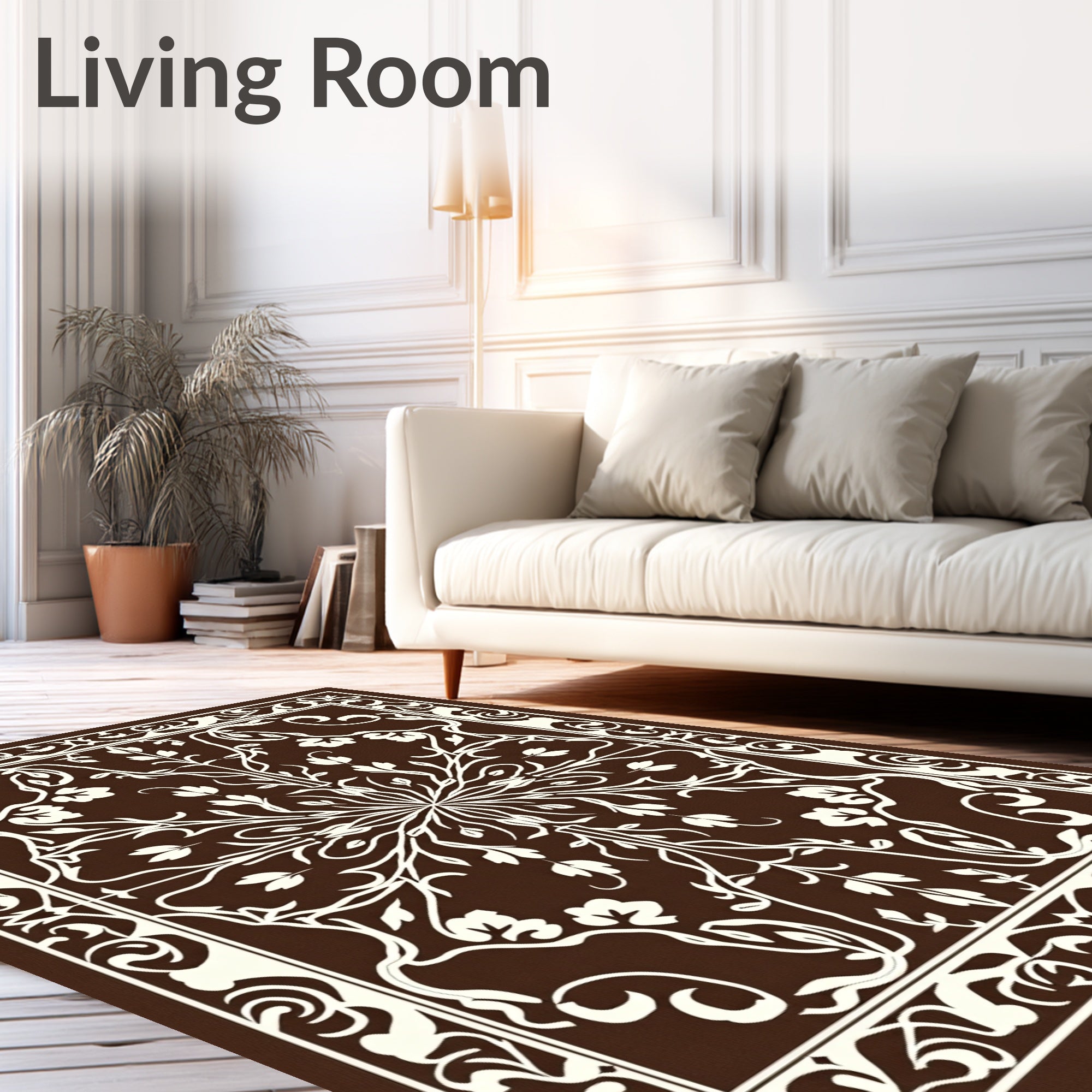 Ornate Floral Arabesque Pattern Rug