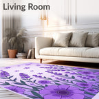 Lavender Floral Pattern Rug