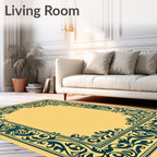 Ornate Floral Frame Design Rug