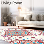 Mandala With Floral And Star Patterns Rug
