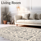 Ornate Floral Scrollwork Design Rug