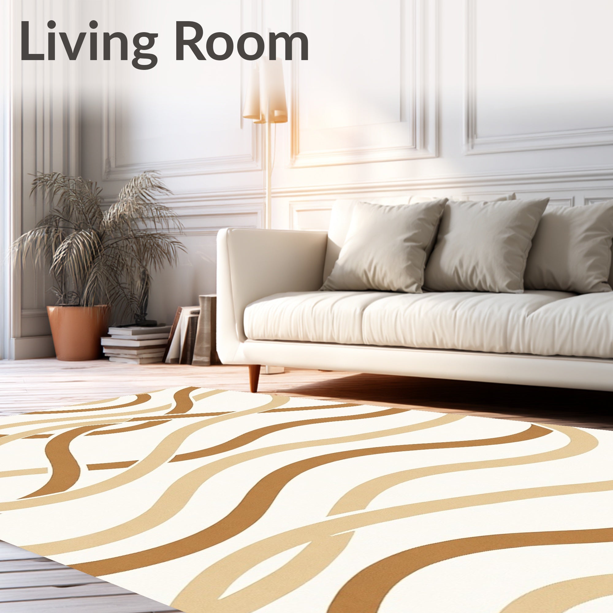 Intertwined Wavy Stripes Pattern Rug