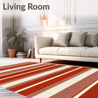 Terracotta Stripe Pattern Rug