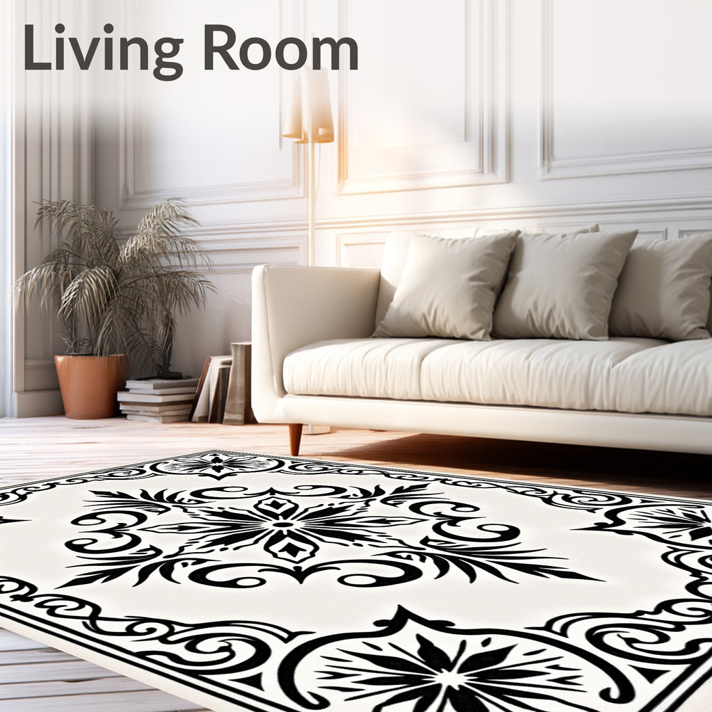Vintage Floral Symmetry Pattern Rug