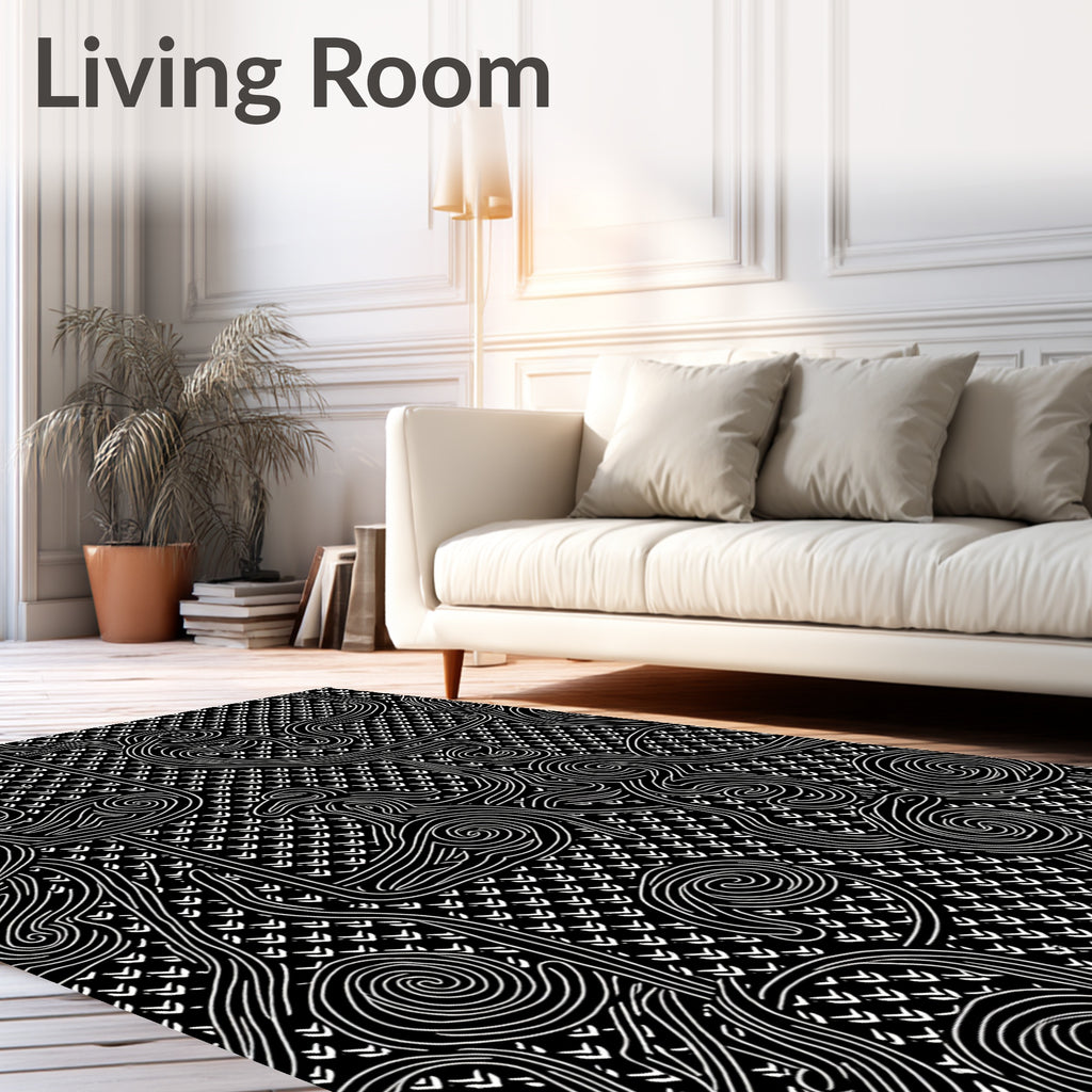 Abstract Swirl Modern Geometric Design Rug