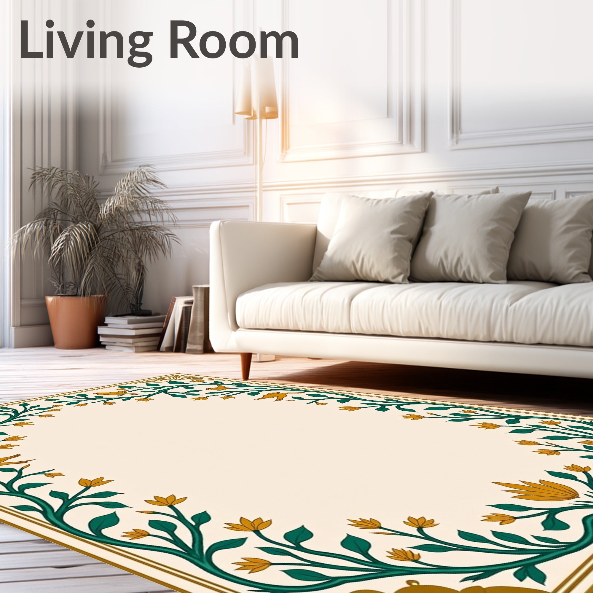 Floral Birds Vine Design Rug