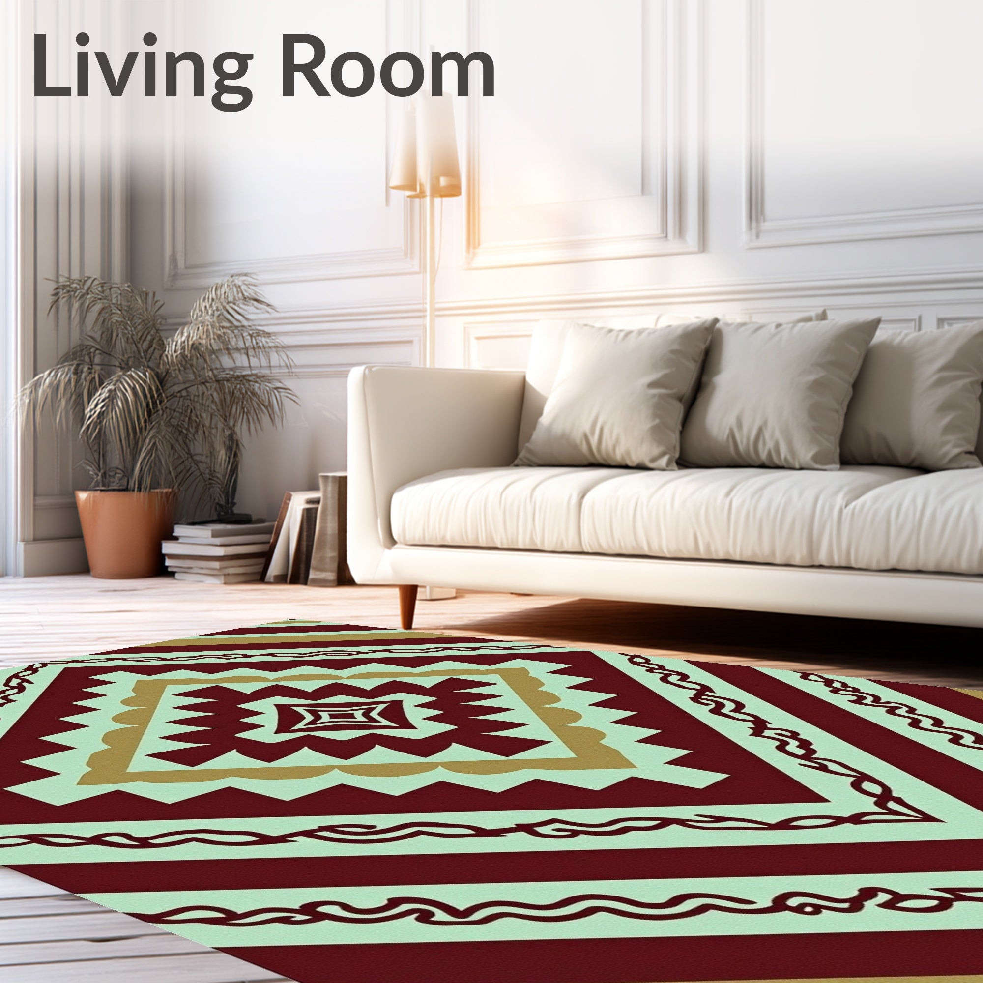Tribal Diamond Geometric Pattern Rug