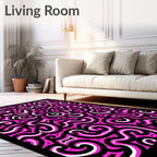 Bold Pink Swirl Pattern Rug