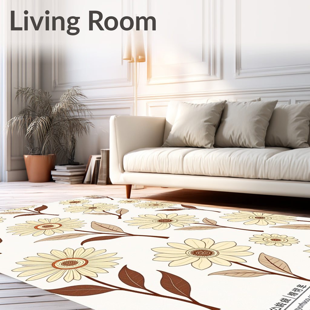 Retro Daisy Pattern Rug