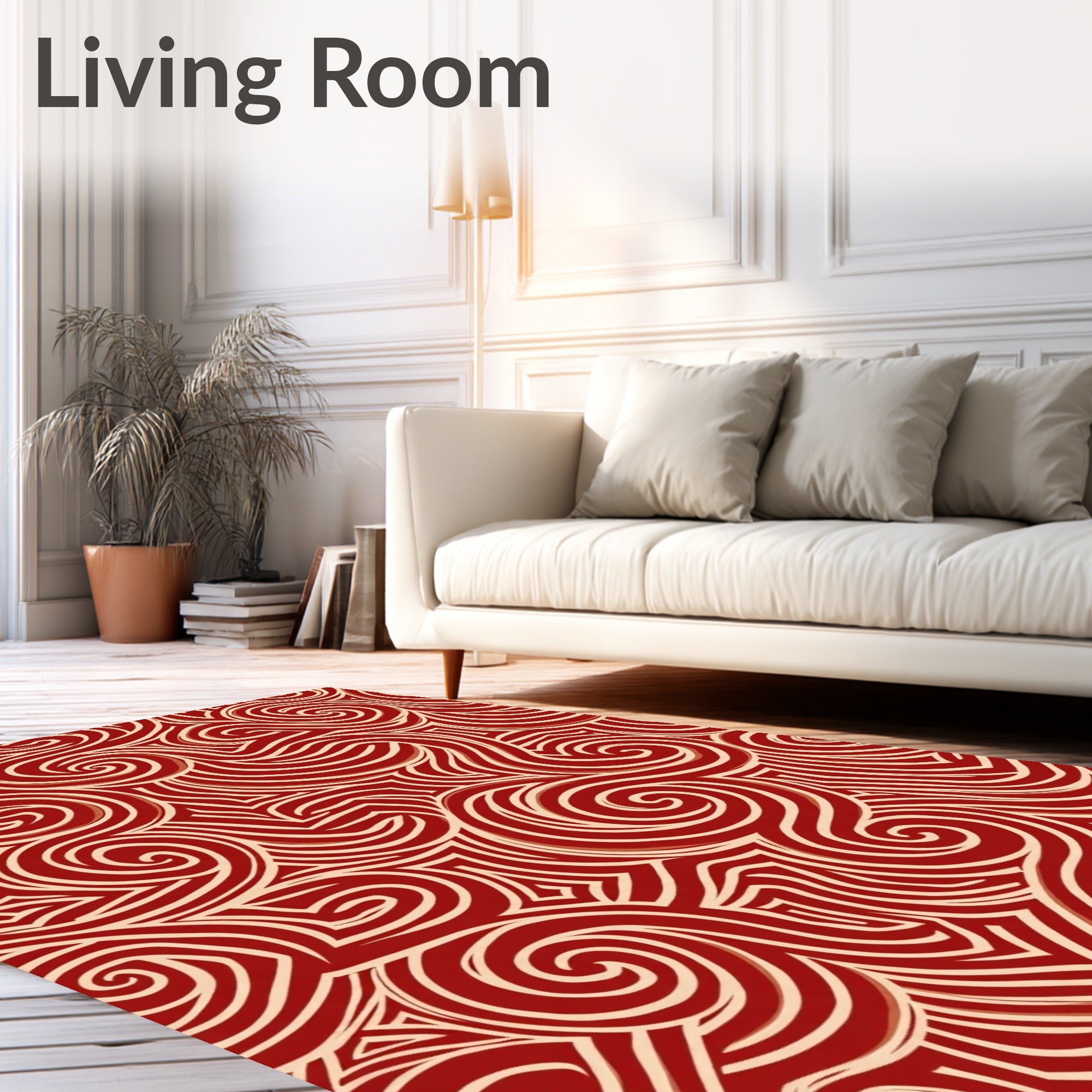 Bold Swirls With Light Accents Design Rug
