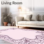 Ornate Floral Scrollwork Border Design Rug