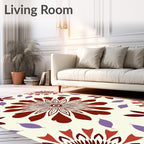 Floral Medallion Patterned Design Rug