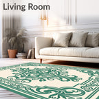 Ornate Scroll Floral Classic Design Rug