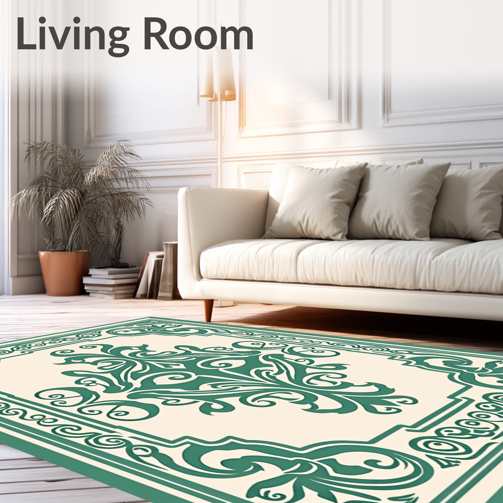 Ornate Scroll Floral Classic Design Rug