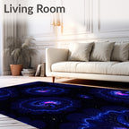 Abstract Neon Floral Swirl Pattern Rug
