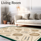 Specimen Study Sepia Tone Scientific Pattern Rug