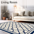 Interlocking Waves Geometric Pattern Rug