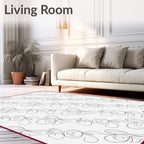Abstract Swirl Vine Delicate Pattern Rug