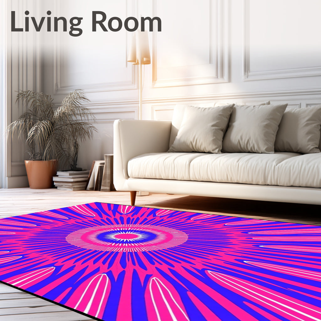 Radiating Flower Shape Pattern Rug