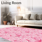 Ornate Floral Pink Pattern Design Rug