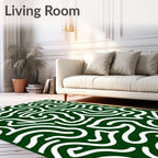 Abstract Swirls Curves Pattern Rug