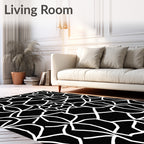 Geometric Black White Lattice Design Rug